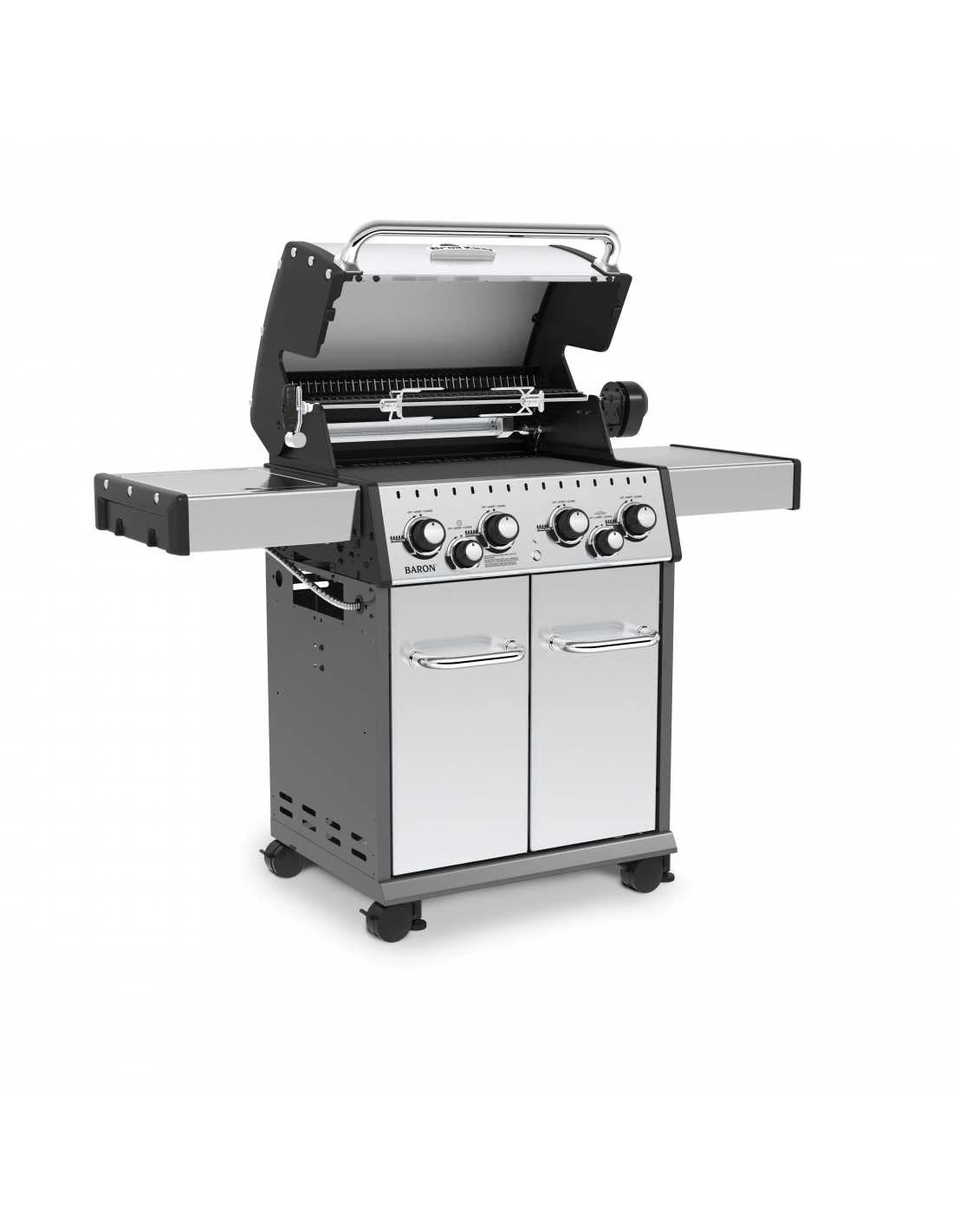 Broil King BARBECUE BARON S490IR INOX + ROTISSOIRE ET PLANCHA