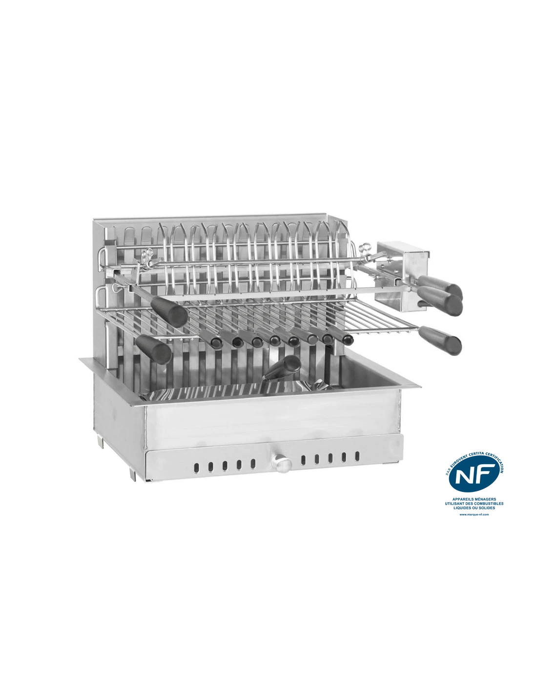 GRILLOIR A ENCASTRER OU A POSER 66CM + ROTISSERIE 8KG