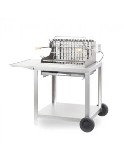 BARBECUE IRISSARY INOX SUR CHARIOT INOX 78X32CM